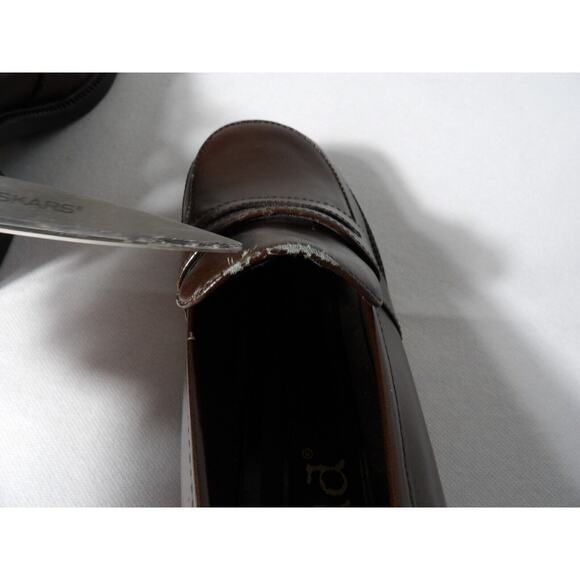 Vintage Mudd Penny Loafer Heels Chunky Sz 8 Amsden Shoe Y2K 90s Brown Block READ - Picture 12 of 16